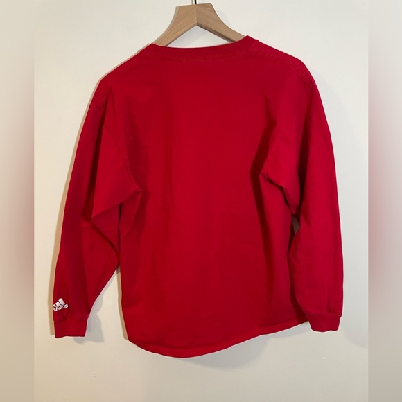 ADIDAS Wisconsin Badgers Red Long Sleeve Tshirt Bucky Size Large - Picture 5 of 9